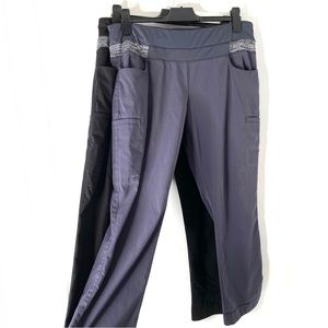 Grey’s Anatomy by Barco Impact Scrub Pants 2 Pair Grey Black Drawstring Medical